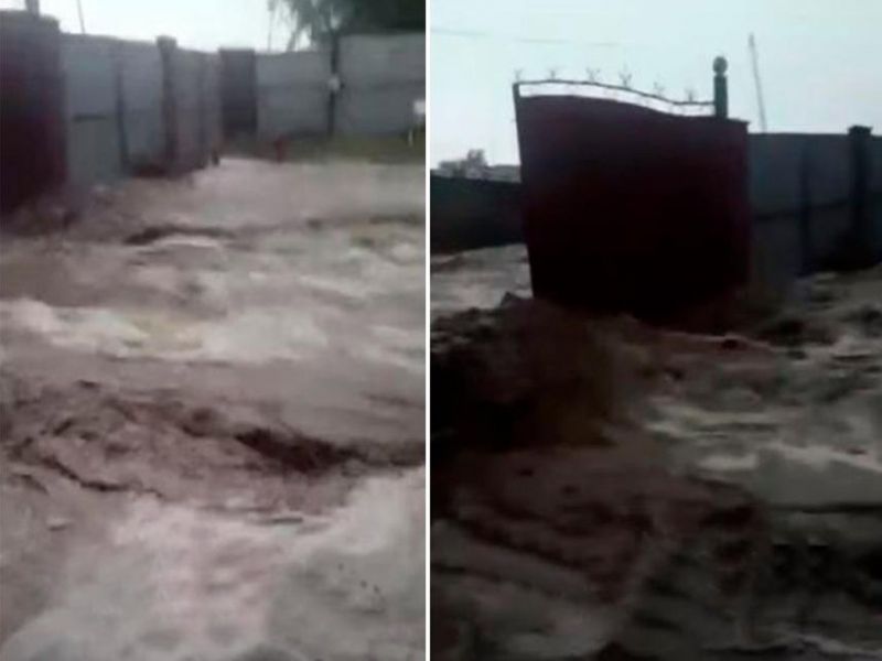 Улицы и дворы поселка затопило в Кегенском районе