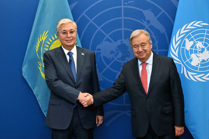 Президент Казахстана провел переговоры с Генеральным секретарем ООН Антониу Гутерришем