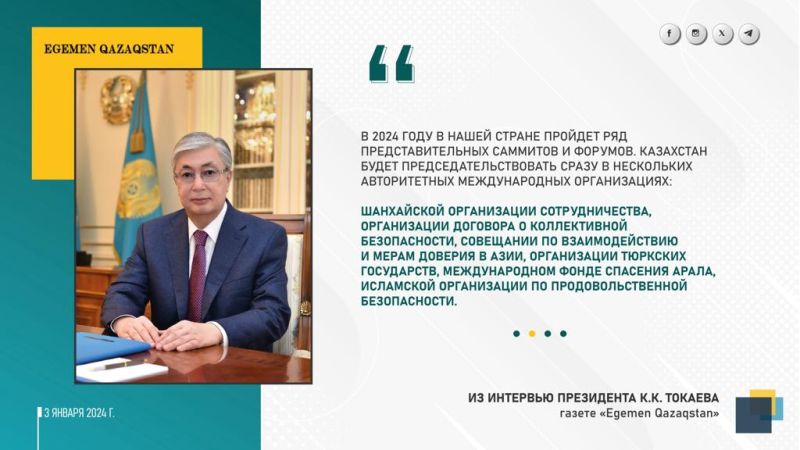 Из интервью Президента Республики Казахстан Касым-Жомарта Токаева газете 