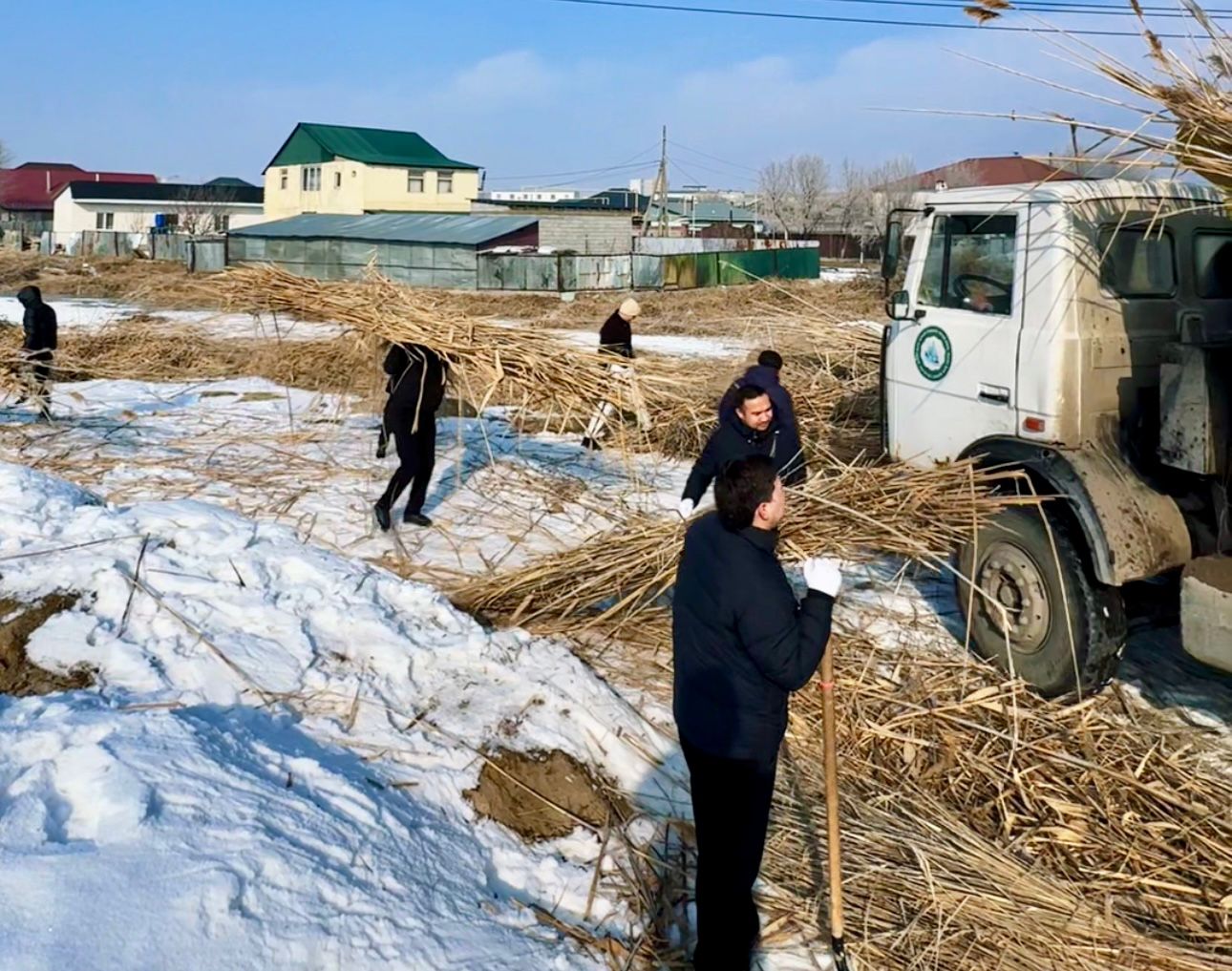 «Таза Қазақстан»: в городе Қонаев скошено 7,6 гектара камыша