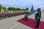 В инженерно-сапёрной бригаде Конаевского гарнизона солдаты простились с Боевым знаменем